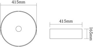 Раковина накладная SantiLine SL-1057MB 41см чёрный матовый